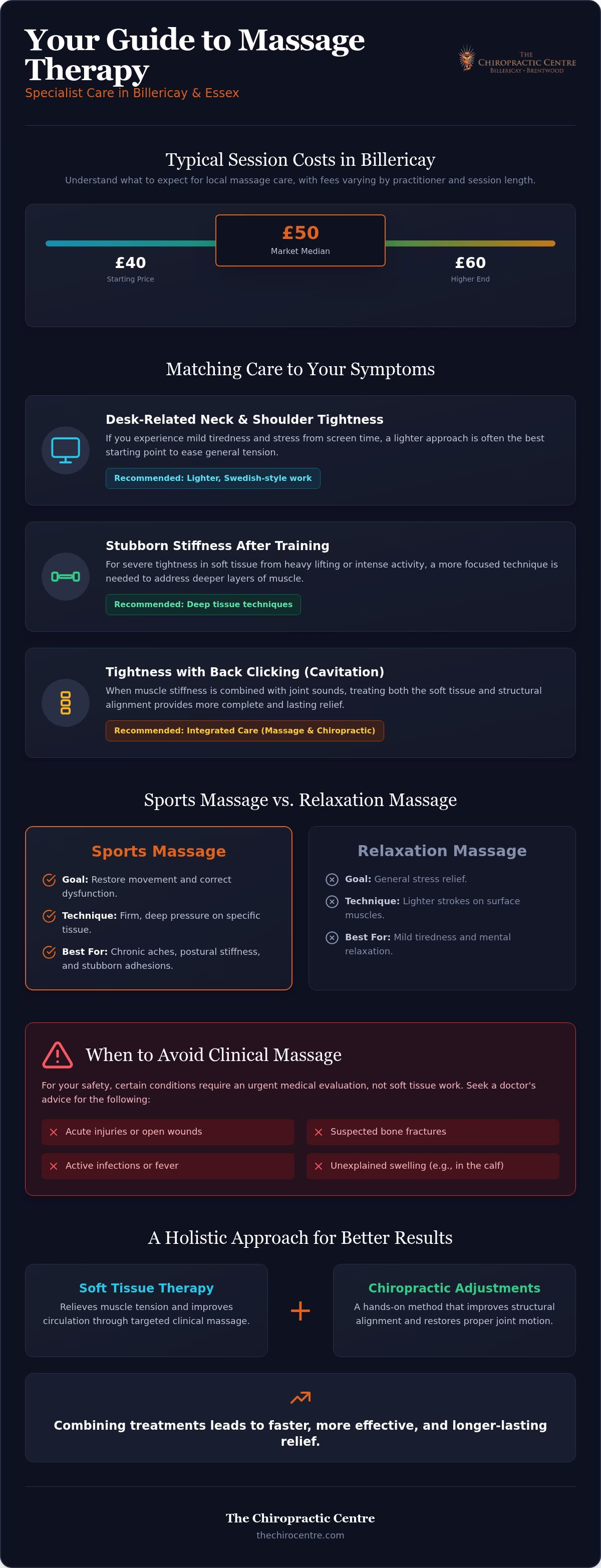 Massage therapy Billericay: 2026 price guide and treatment options