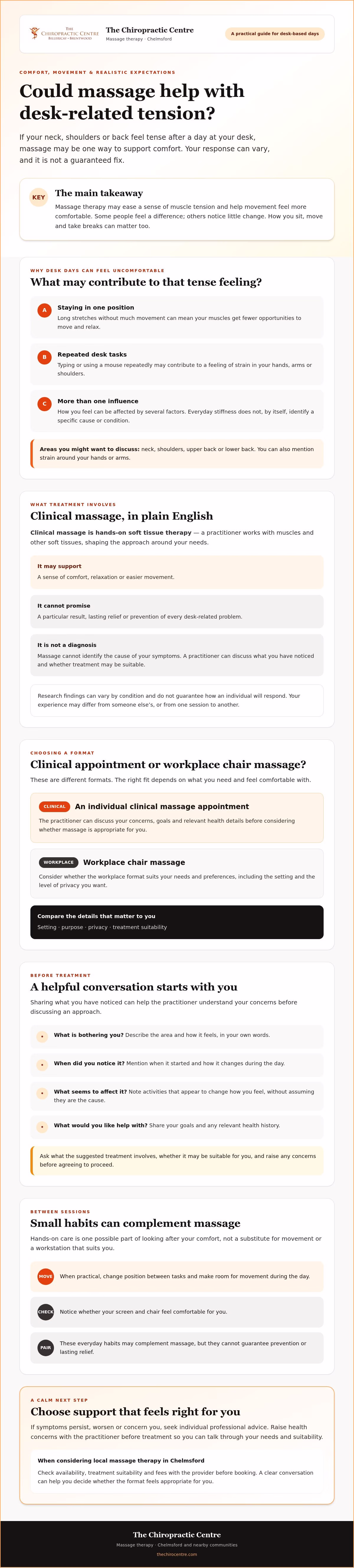Benefits of Massage for Office Workers in Chelmsford: What to Know