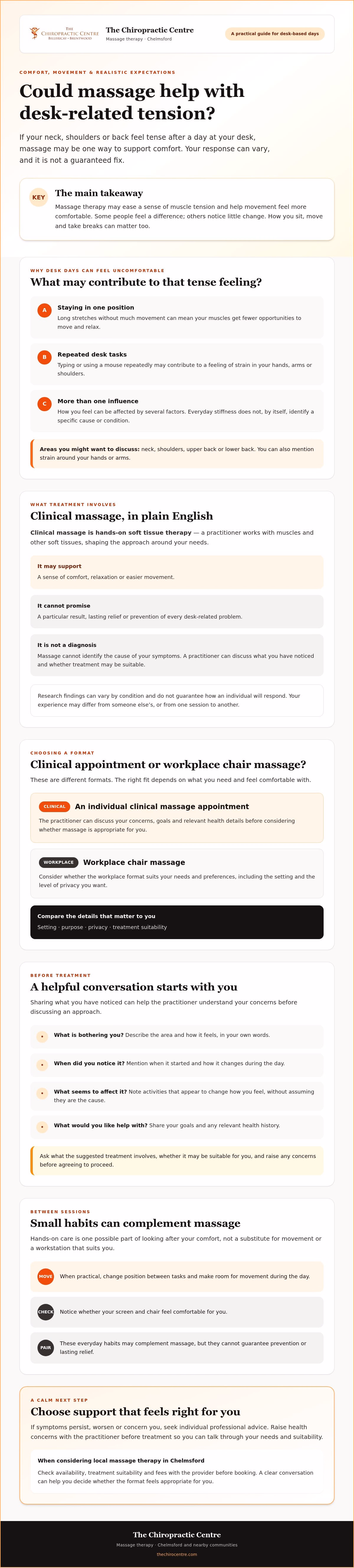 Benefits of Massage for Office Workers in Chelmsford: What to Know